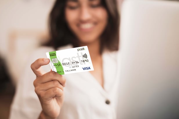 Women Holding Plastk Card